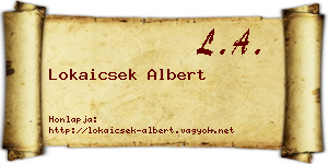 Lokaicsek Albert névjegykártya